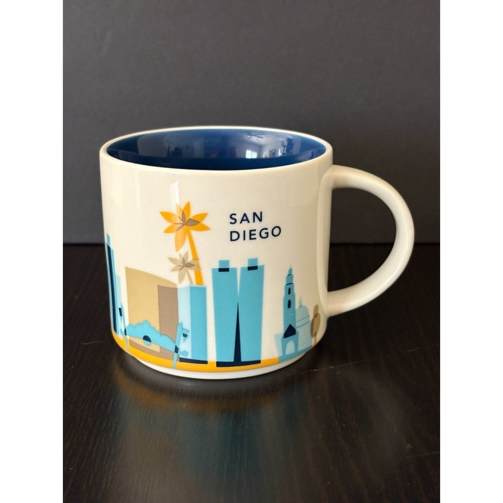 Starbucks San Diego YAH Mug You Are Here Collection Blue 14oz Coffee Cup EUC ☕️
